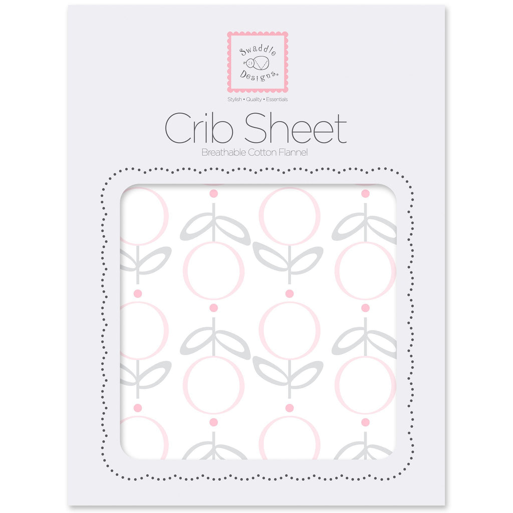 Flannel Fitted Crib Sheet - Geo Floral