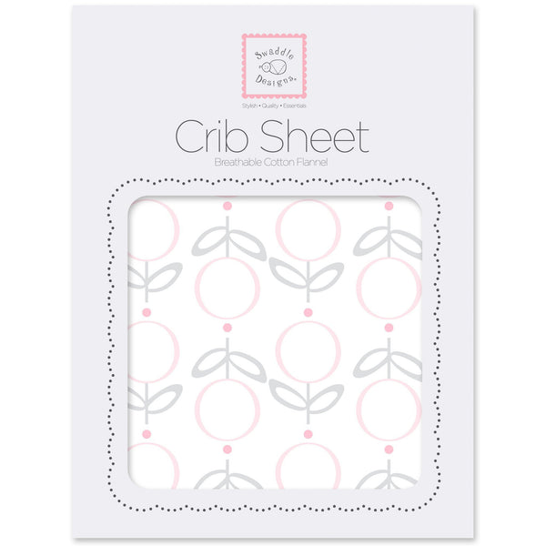 Flannel Fitted Crib Sheet - Geo Floral