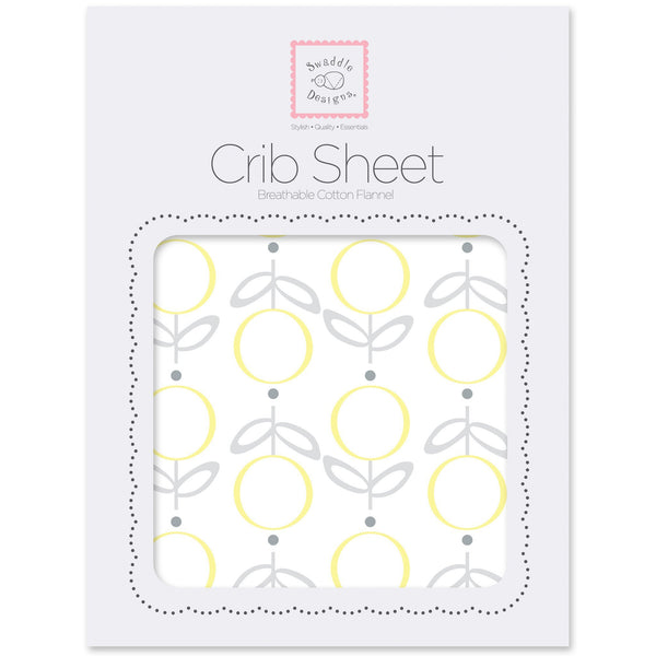 Flannel Fitted Crib Sheet - Geo Floral