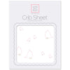 Flannel Fitted Crib Sheet - Mama & Baby Chickies, Pink