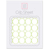 Fitted Flannel Crib Sheet - Mod Circles on White