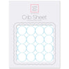 Fitted Flannel Crib Sheet - Mod Circles on White