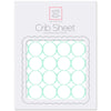Fitted Flannel Crib Sheet - Mod Circles on White