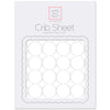 Fitted Flannel Crib Sheet - Mod Circles on White
