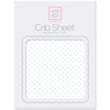 Flannel Fitted Crib Sheet - Polka Dots, SeaCrystal