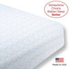 Flannel Fitted Crib Sheet - Mod Circles on White, Pastel Blue