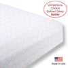Flannel Fitted Crib Sheet - Mod Circles on White, Pastel Pink