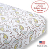 Flannel Fitted Crib Sheet - Triplets Paisley, Pastel Blue