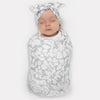 Marquisette Swaddle Blanket + Marquisette Headband Gift Set, Sterling