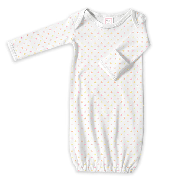 Cotton Knit Gown - Tiny Triangles Shimmer, Pink