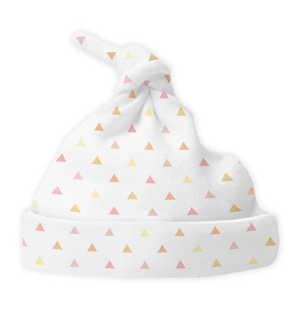 Cotton Knit Hat - Tiny Triangles Shimmer