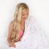 Muslin Swaddle Blankets - Heavenly Floral with Shimmer (Set of 4)