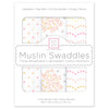 Muslin Swaddle Blankets - Heavenly Floral Shimmer (Set of 3)