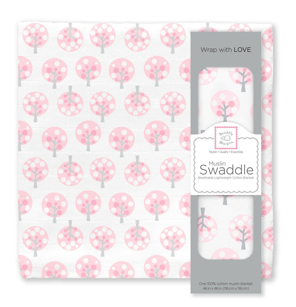 Muslin Swaddle Single - Cherry Trees