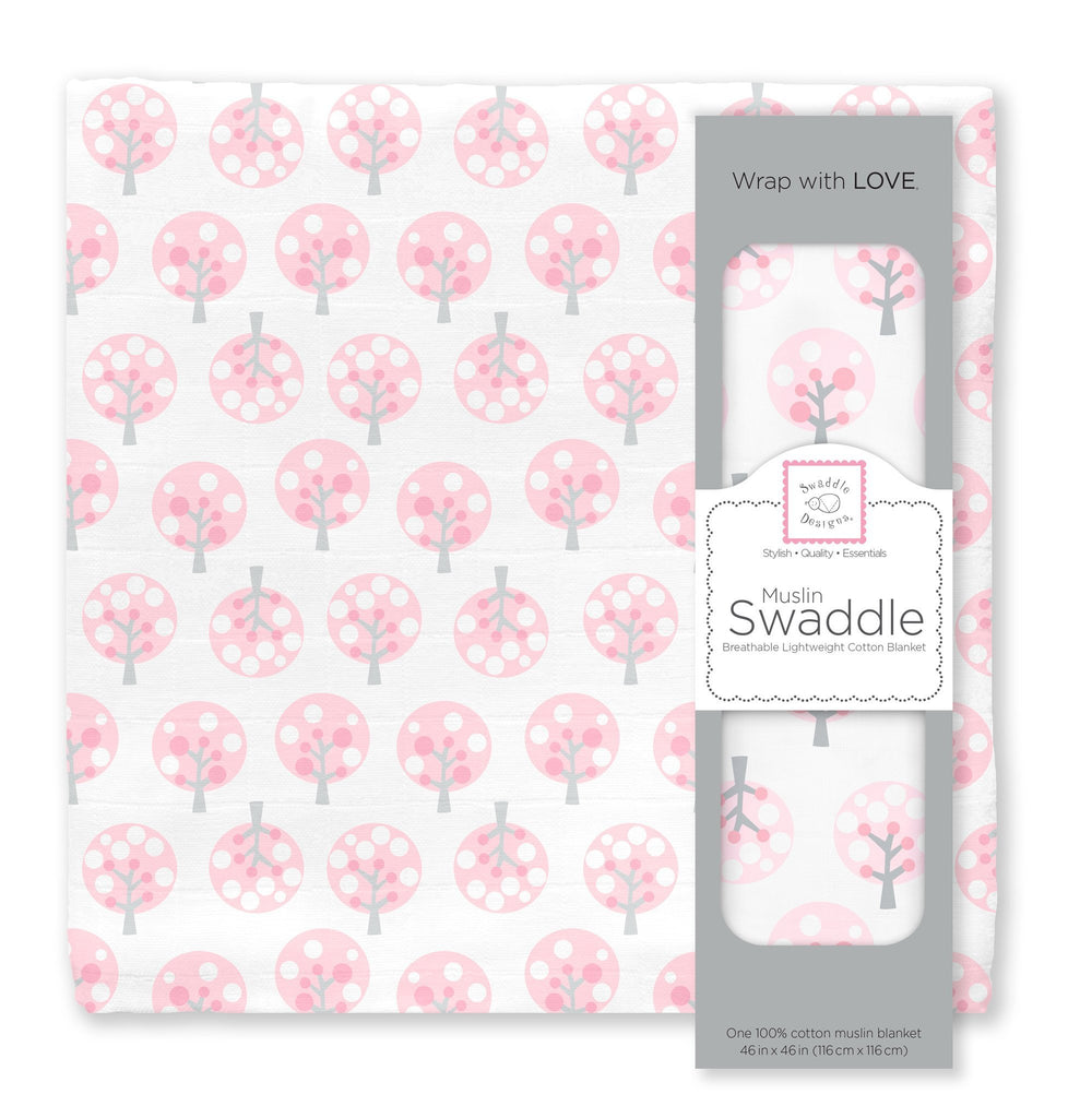 Muslin Swaddle Single - Cherry Trees