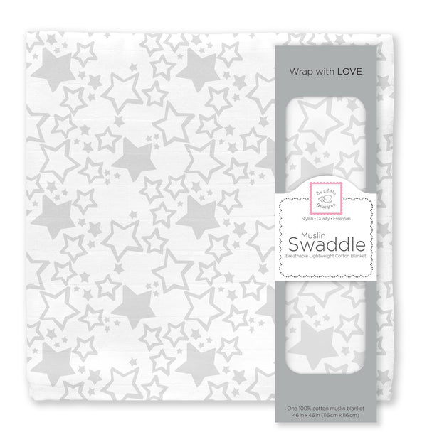 Muslin Swaddle Single - Sterling Starshine Single