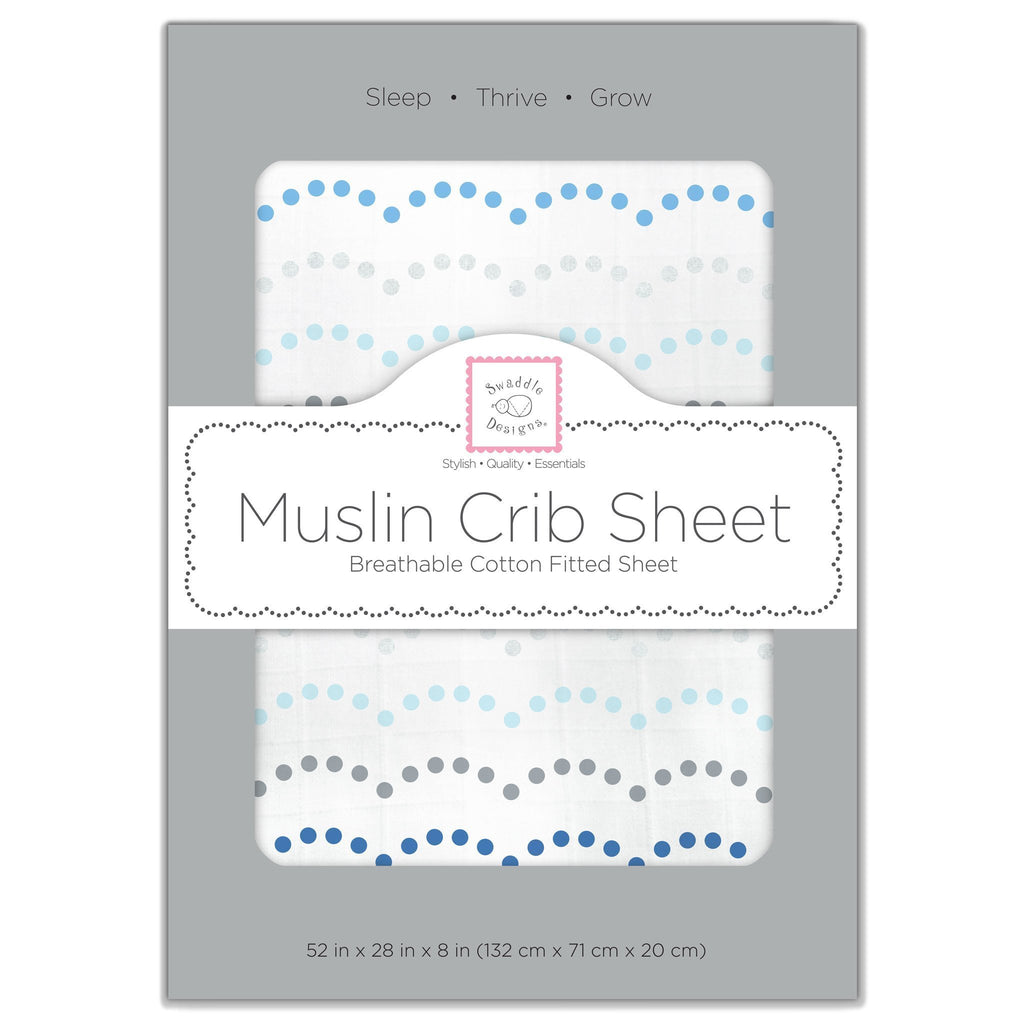 Muslin Fitted Crib Sheet - Tiny Dot Scallop Shimmer