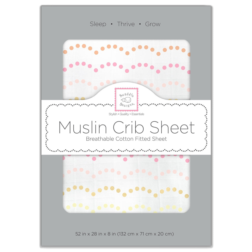 Muslin Fitted Crib Sheet - Tiny Dot Scallop Shimmer