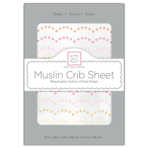 Muslin Fitted Crib Sheet - Tiny Dot Scallop Shimmer