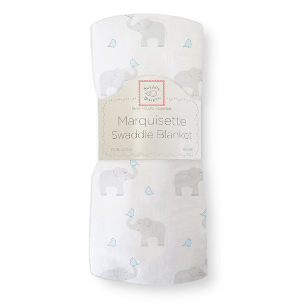 Marquisette Swaddle Blanket - Elephant & Chickies