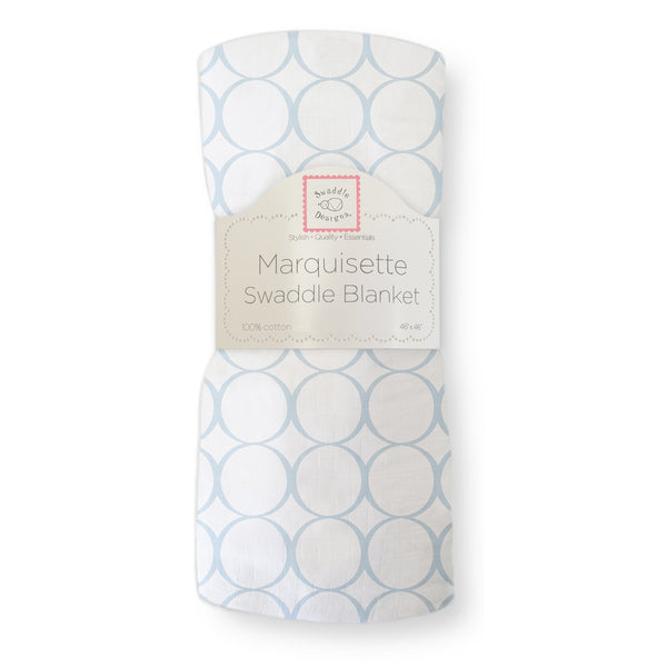 Marquisette Swaddle Blanket - Mod Circles on White