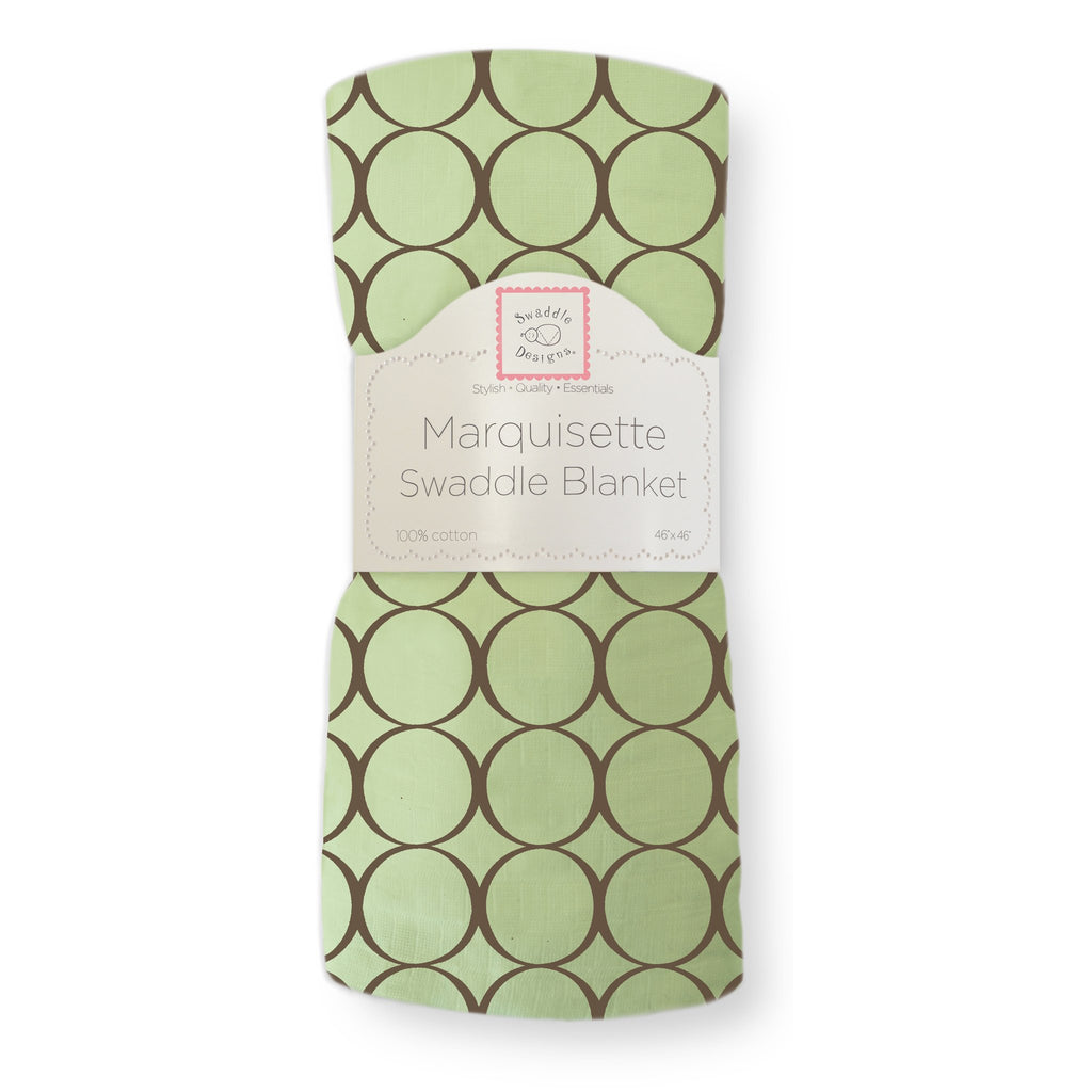Marquisette Swaddle Blanket - Brown Mod Circles