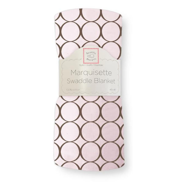 Summer Swaddle® - Pastel Pink with Brown Mod Circles