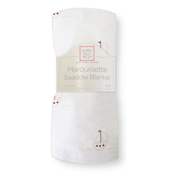 Marquisette Swaddle Blanket - Sailboats