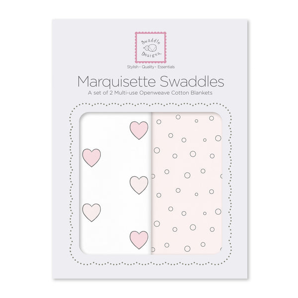Marquisette Swaddle Blankets - Aimee and Bubble Dots