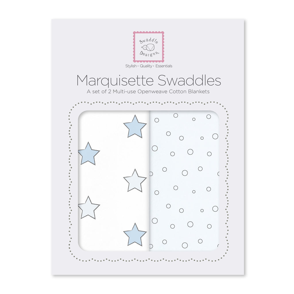 Marquisette Swaddle Blankets - Astro & Bubble Dots
