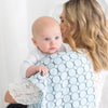 Marquisette Swaddle Blanket - Soft Black Mod Circles, Soft Blue