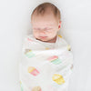 Marquisette Swaddle Blanket - Watercolor Cupcakes