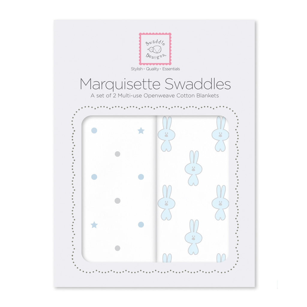 Marquisette Swaddling Blanket - Little Bunnie + Dottie (Set of 2)