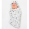 Muslin Swaddle Blanket + Muslin Headband Gift Set - Starshine Shimmer, Sterling
