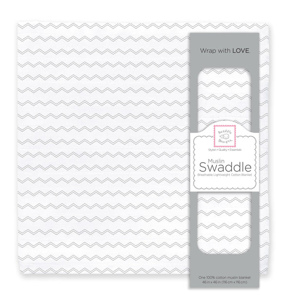 Muslin Swaddle Single - Mini ZigZag