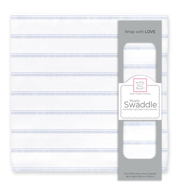 Muslin Swaddle Single - Watercolor Quad Stripes