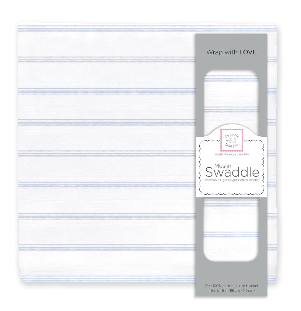 Muslin Swaddle Single - Watercolor Quad Stripes