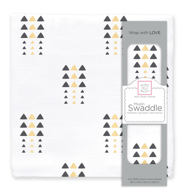 Muslin Swaddle Single - Triangle Trees
