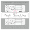 Muslin Swaddle Single - Hedgehog Shimmer