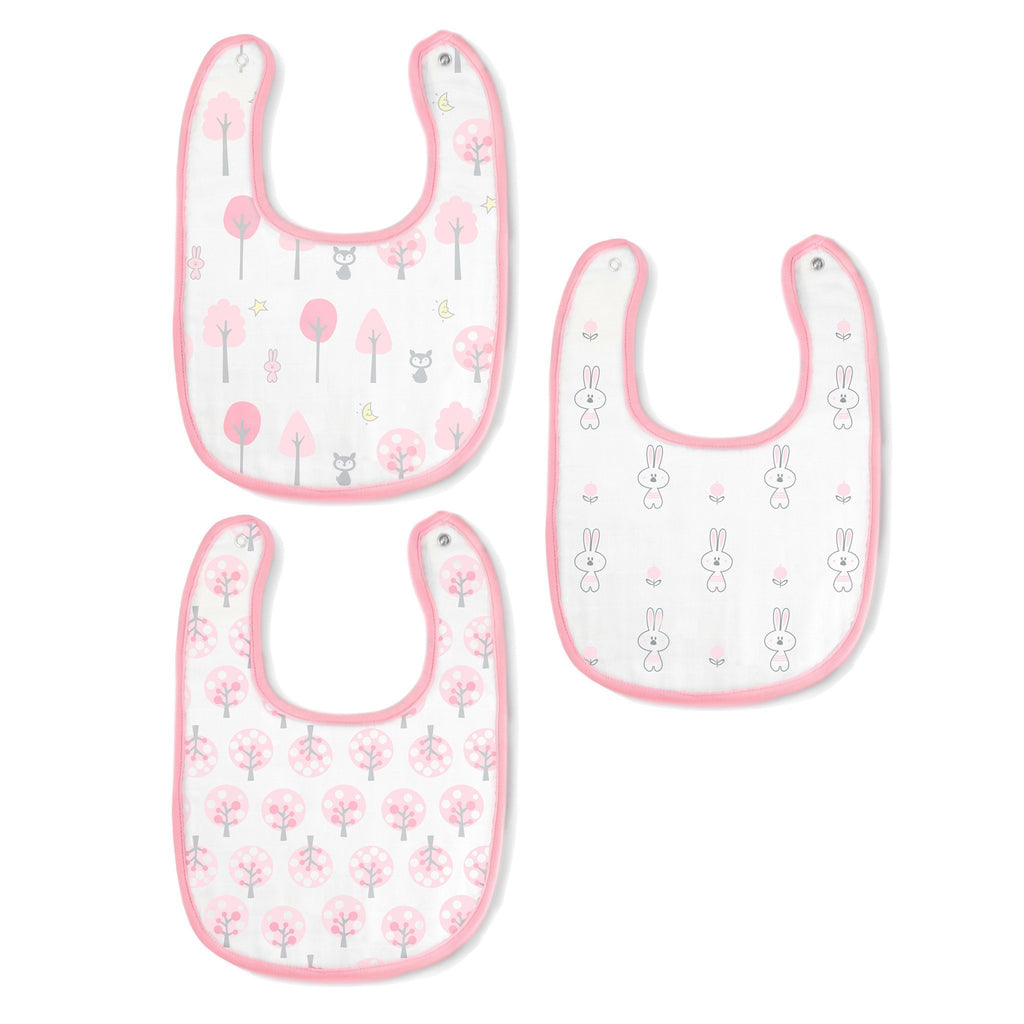 Muslin Baby Bibs - Woodland Fun (Set of 3)