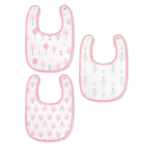 Muslin Baby Bibs - Woodland Fun (Set of 3)