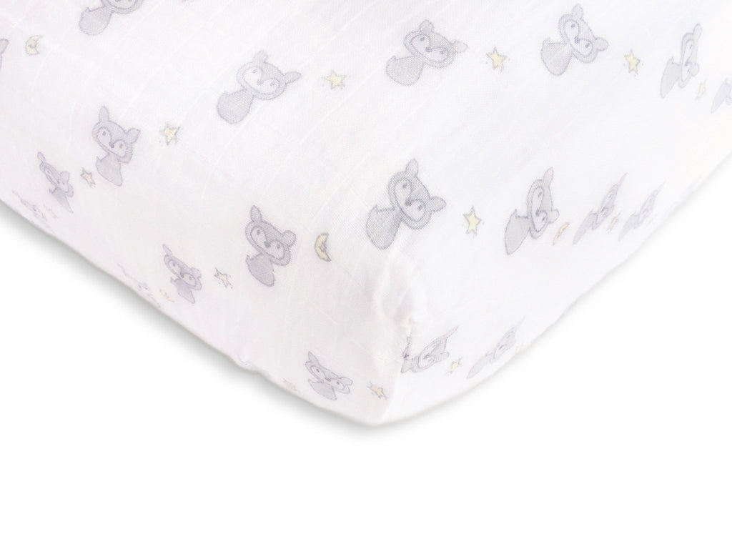 Muslin Fitted Crib Sheet - Fox + Star