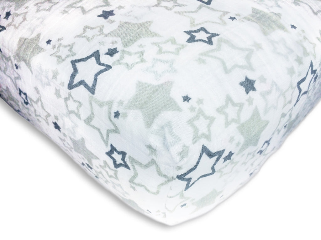 Muslin Fitted Crib Sheet - Starshine Shimmer