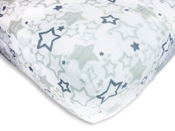 Muslin Fitted Crib Sheet - Starshine Shimmer
