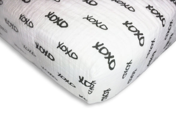 Muslin Fitted Crib Sheet - XOXO