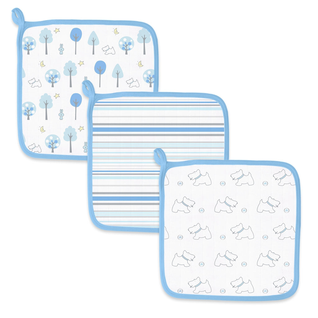 Muslin Washcloths - Woodland Fun (Set of 3)