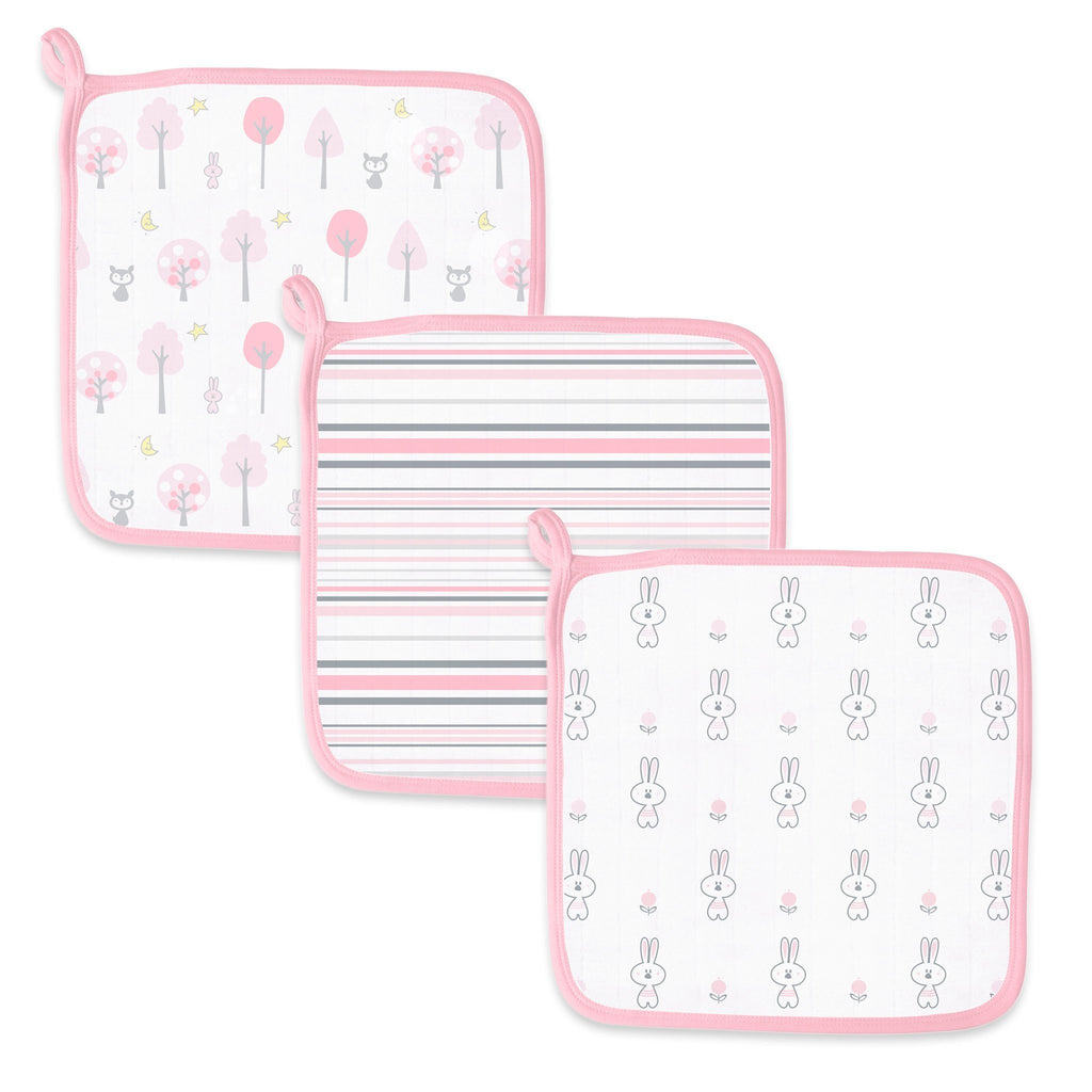 Muslin Washcloths - Woodland Fun (Set of 3)