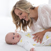 Muslin zzZipMe Sack  - Mama and Baby Giraffe, Yellow