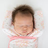 Omni Swaddle Sack with Wrap -  Arms Up Sleeves & Mitten Cuffs, Heavenly Floral Shimmer, Pink