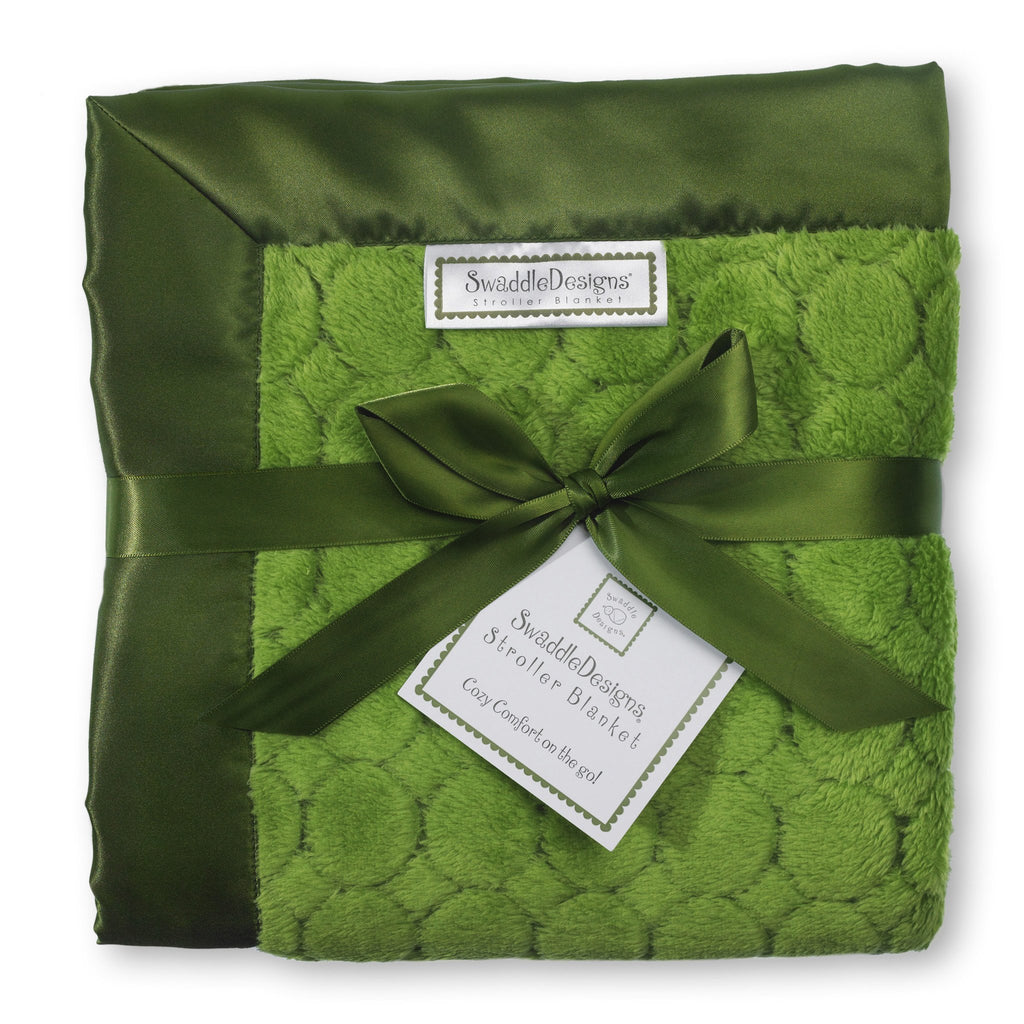 Stroller Blanket - Puff Circles, Pure Green, Large, 30x40 inches